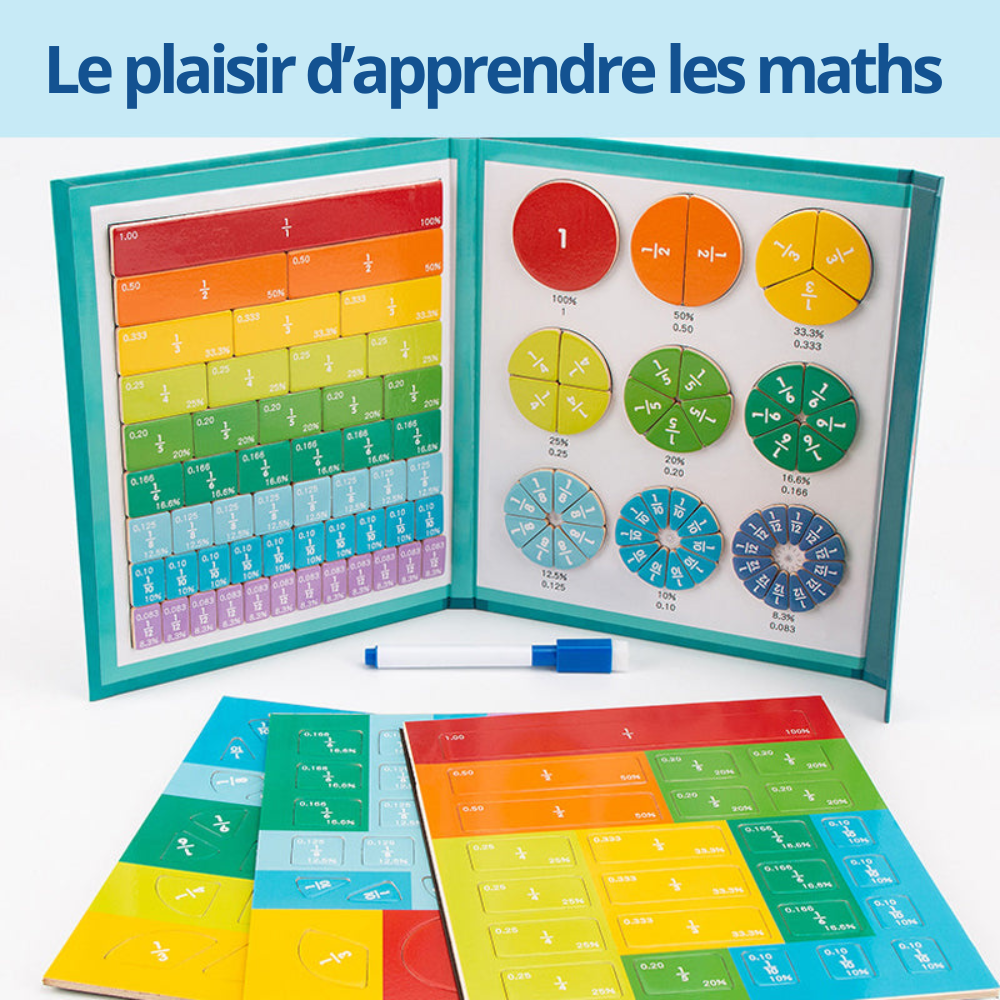 Livre magnétique – Puzzle de fractions pour enfants