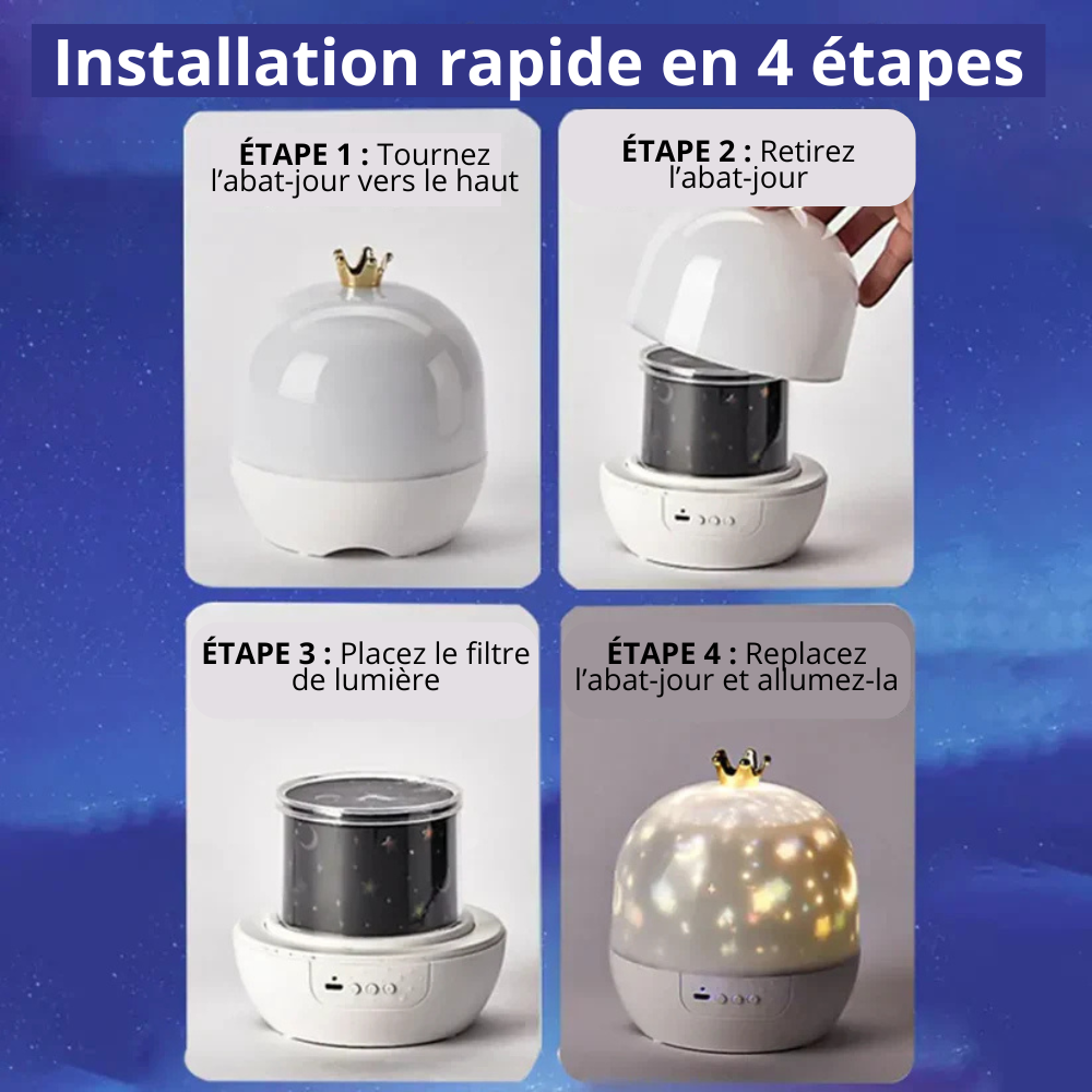 Veilleuse et Projecteur 2 en 1 pour enfants